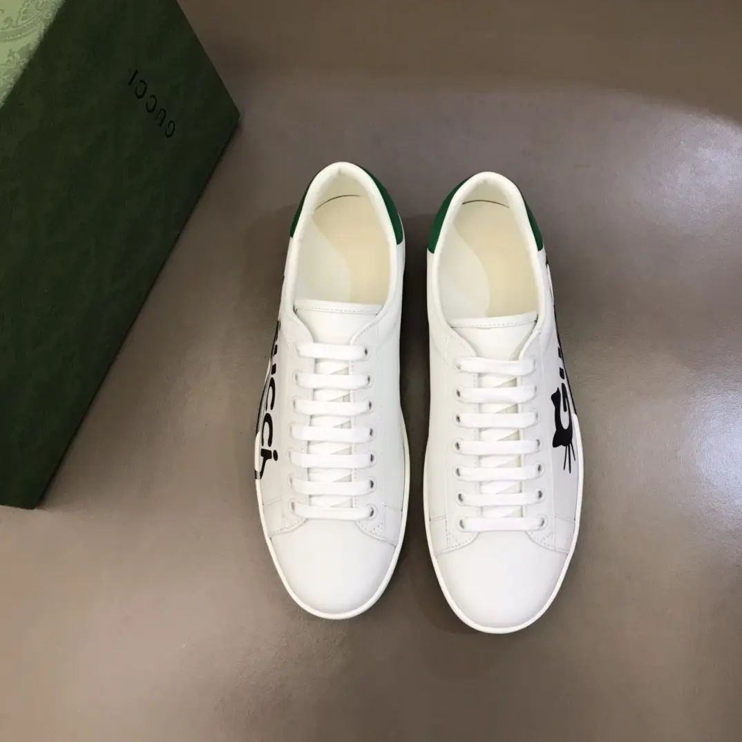 TopPick Gucci Ace Sneaker White with Green Trim – High Quality Replica Gucci Shoes 810