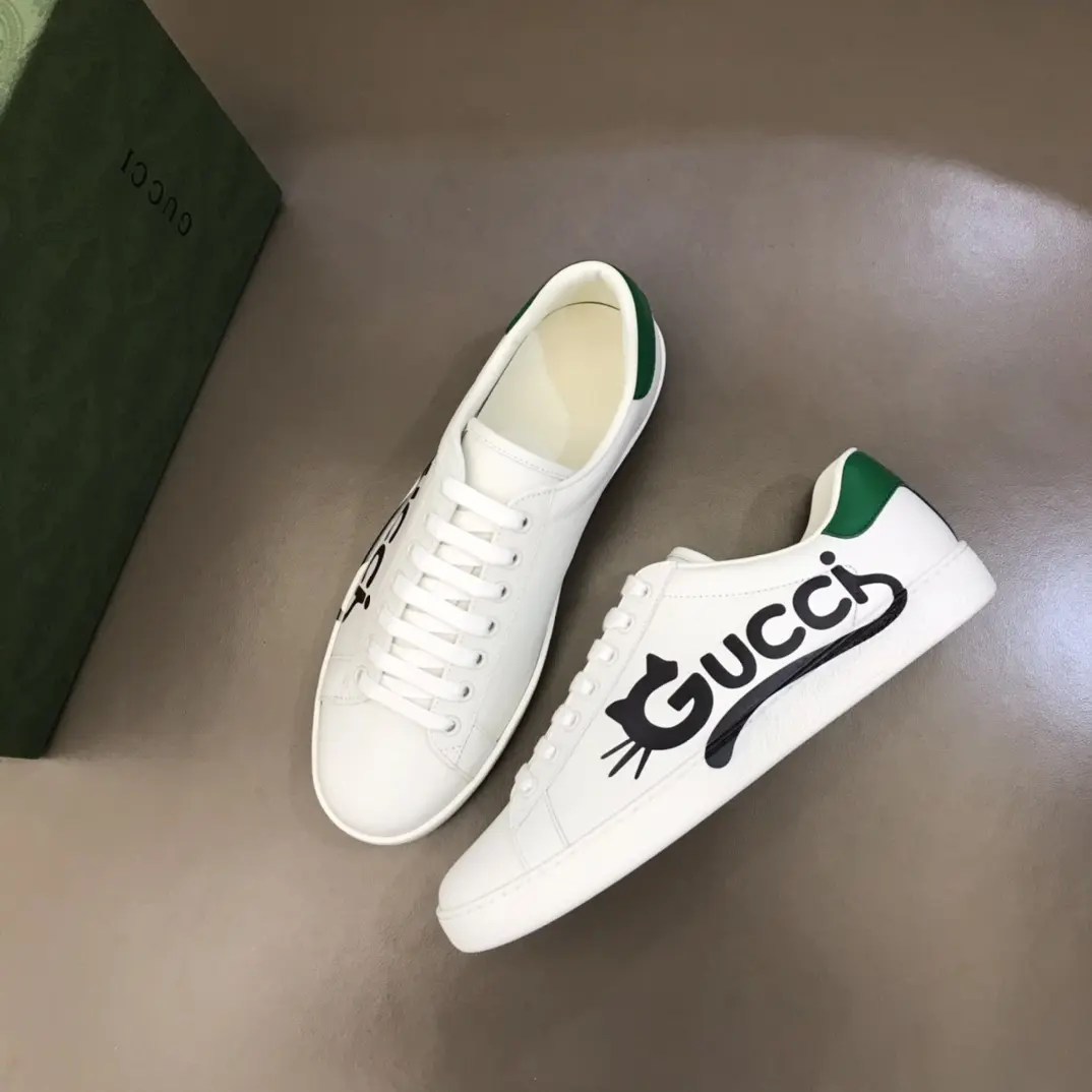 TopPick Gucci Ace Sneaker White with Green Trim – High Quality Replica Gucci Shoes 810