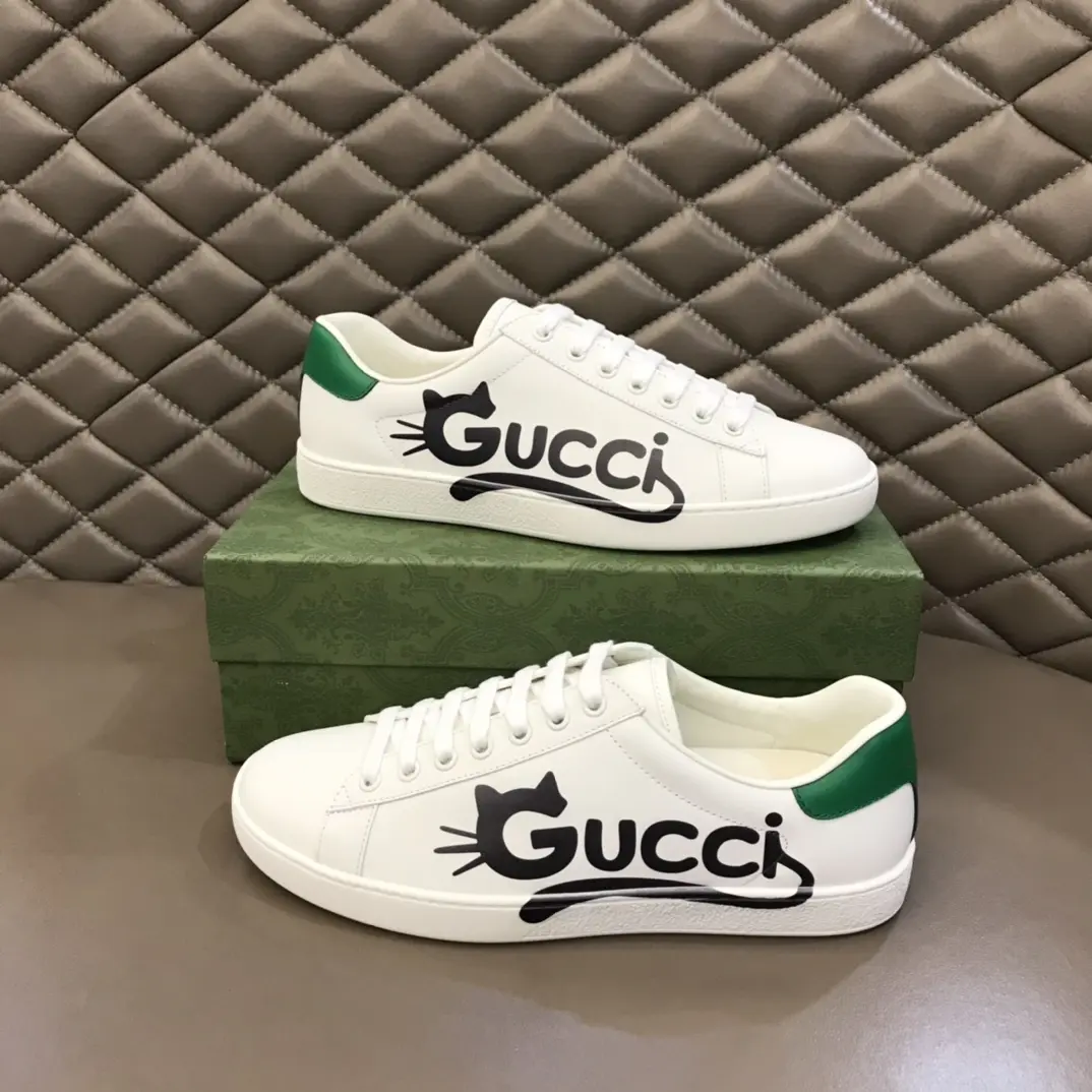 TopPick Gucci Ace Sneaker White with Green Trim – High Quality Replica Gucci Shoes 810