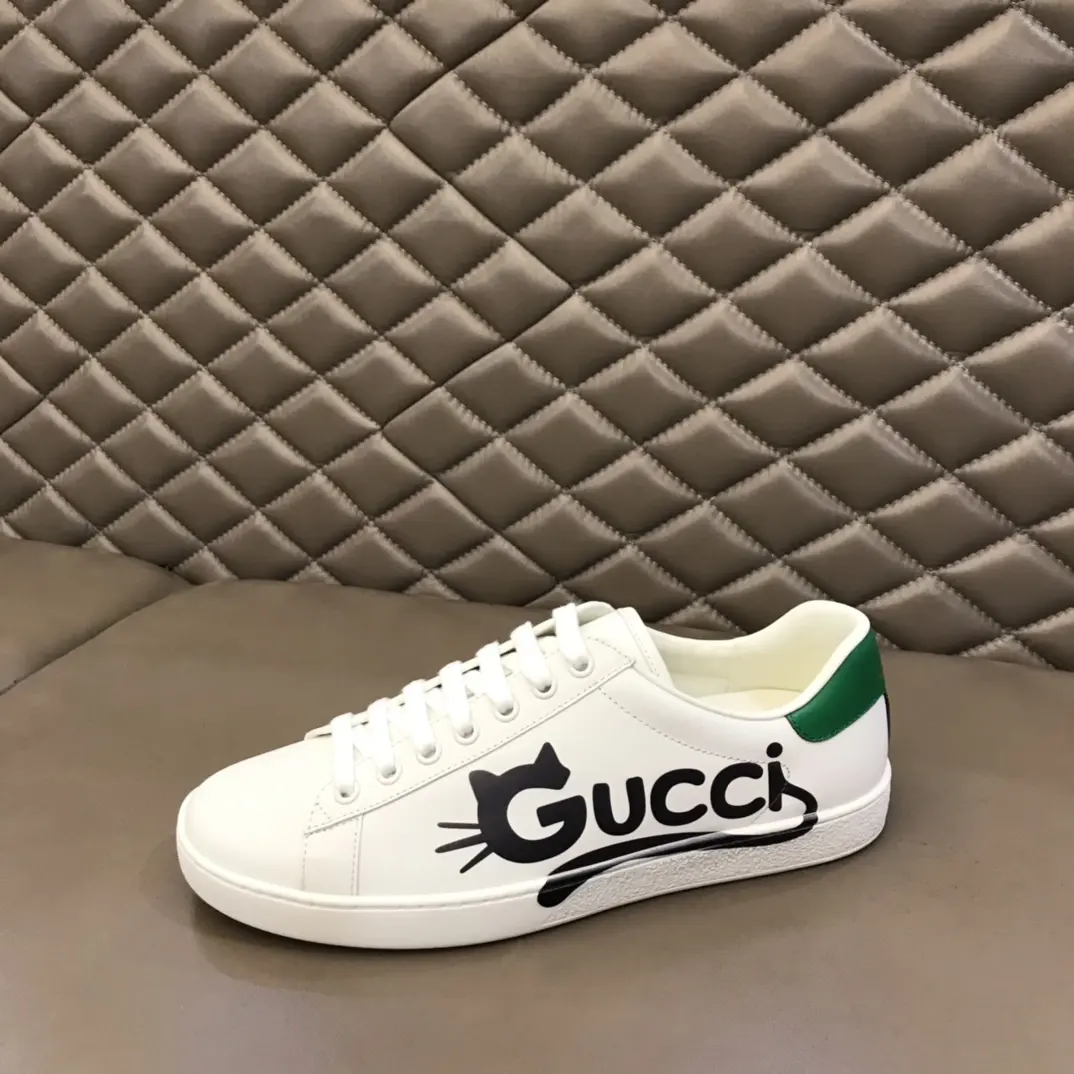 TopPick Gucci Ace Sneaker White with Green Trim – High Quality Replica Gucci Shoes 810