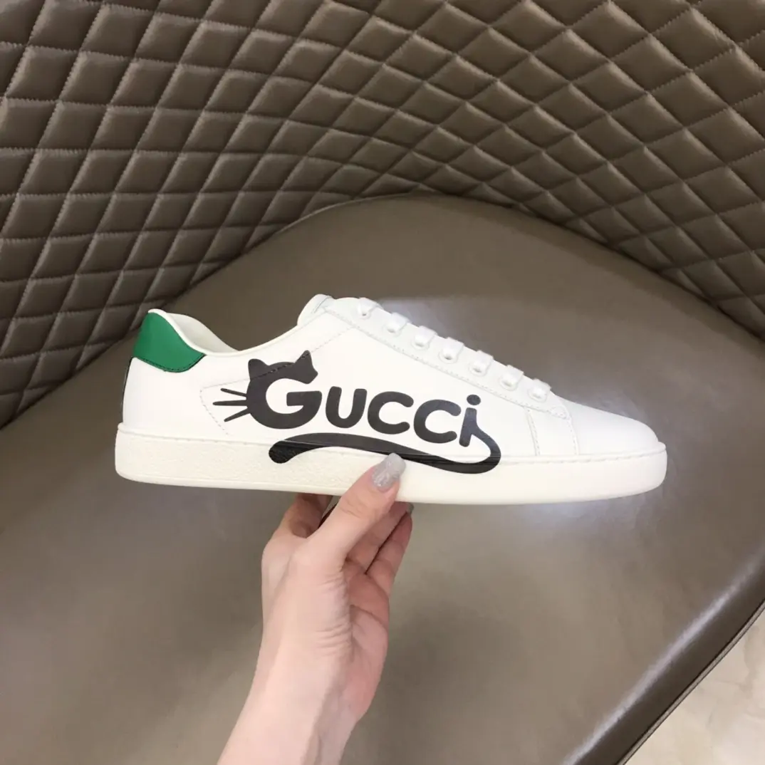 TopPick Gucci Ace Sneaker White with Green Trim – High Quality Replica Gucci Shoes 810