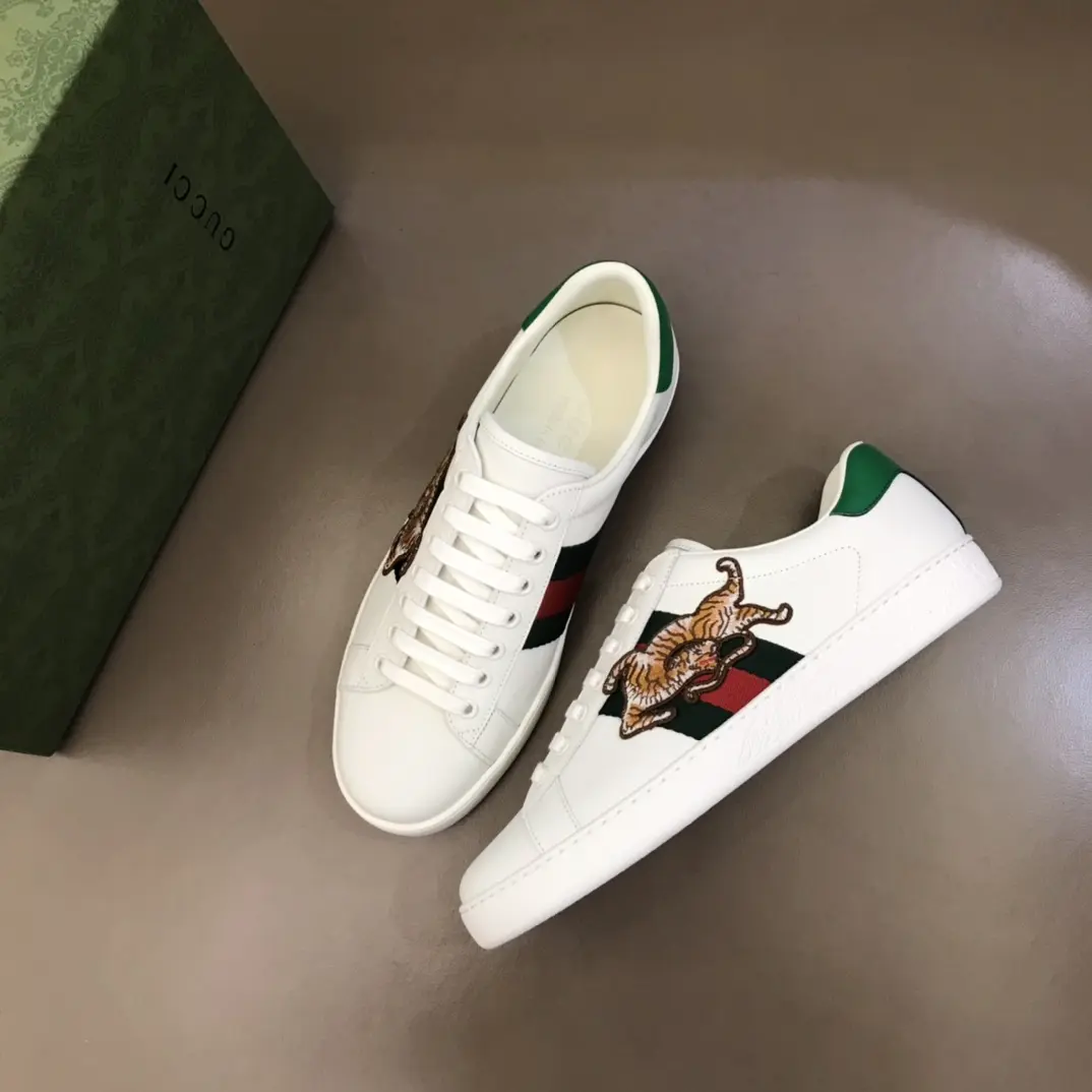 Durable Gucci Ace Sneaker White with Green Red Stripe –  Gucci Replica Shoes 809