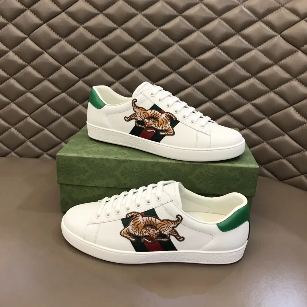 Durable Gucci Ace Sneaker White with Green Red Stripe –  Gucci Replica Shoes 809