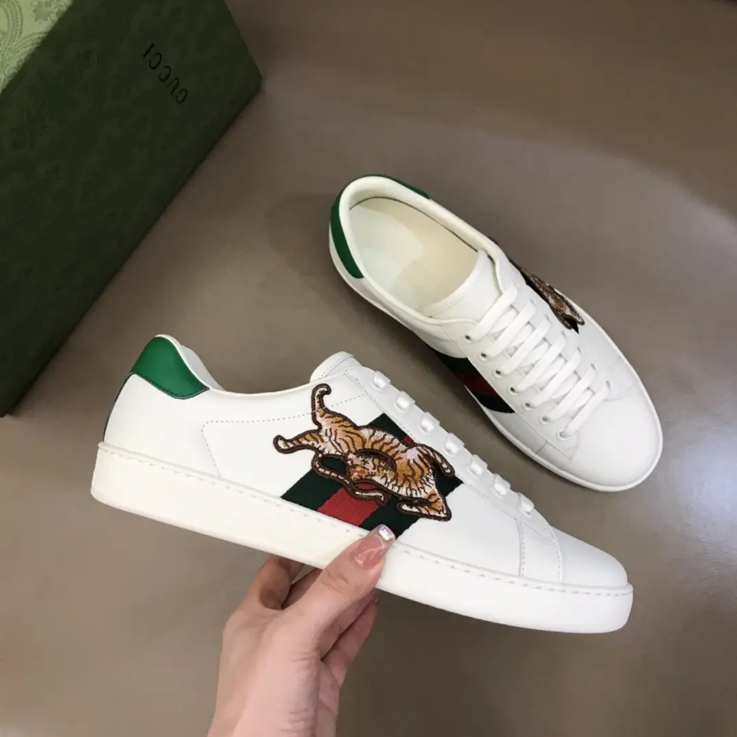 Durable Gucci Ace Sneaker White with Green Red Stripe –  Gucci Replica Shoes 809