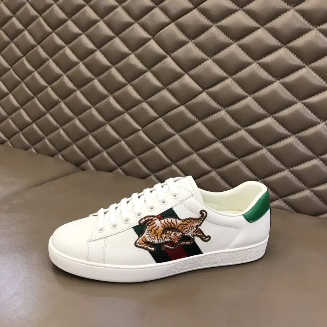 Durable Gucci Ace Sneaker White with Green Red Stripe –  Gucci Replica Shoes 809