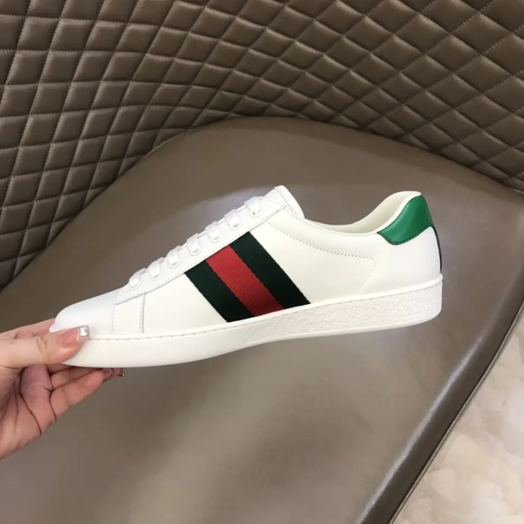 Durable Gucci Ace Sneaker White with Green Red Stripe –  Gucci Replica Shoes 809