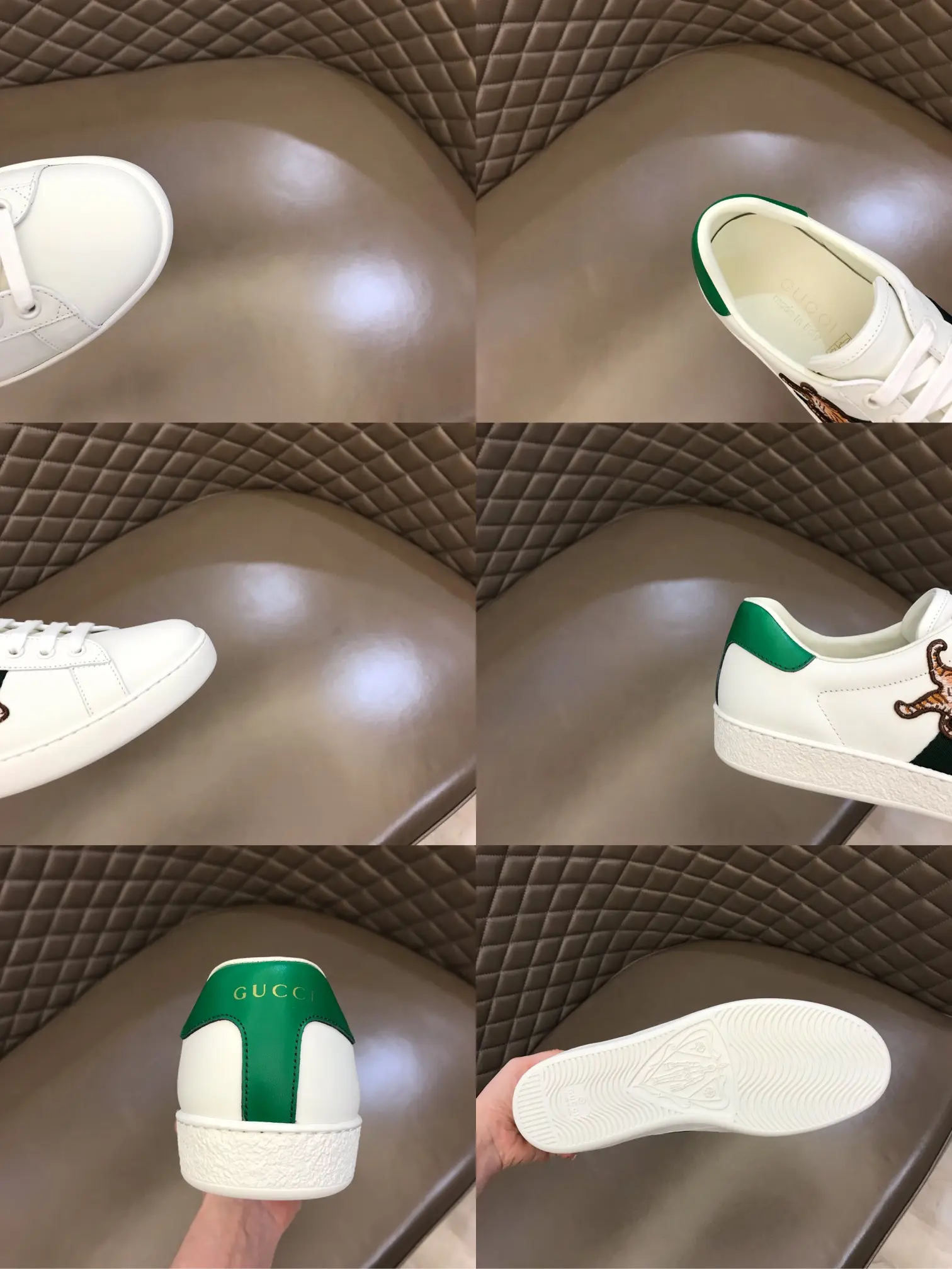 Durable Gucci Ace Sneaker White with Green Red Stripe –  Gucci Replica Shoes 809