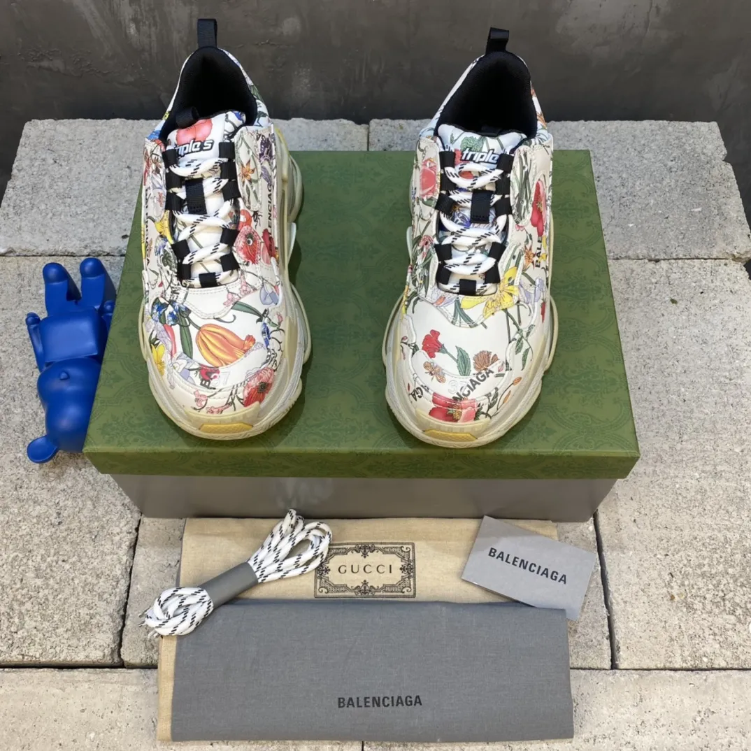 Gucci Balenciaga Triple S Floral Replica Sneakers with Stunning Rep Shoes Design ZipUp 769