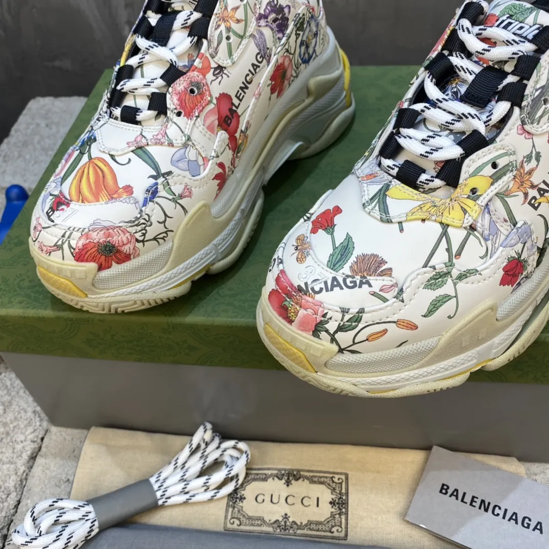 Gucci Balenciaga Triple S Floral Replica Sneakers with Stunning Rep Shoes Design ZipUp 769
