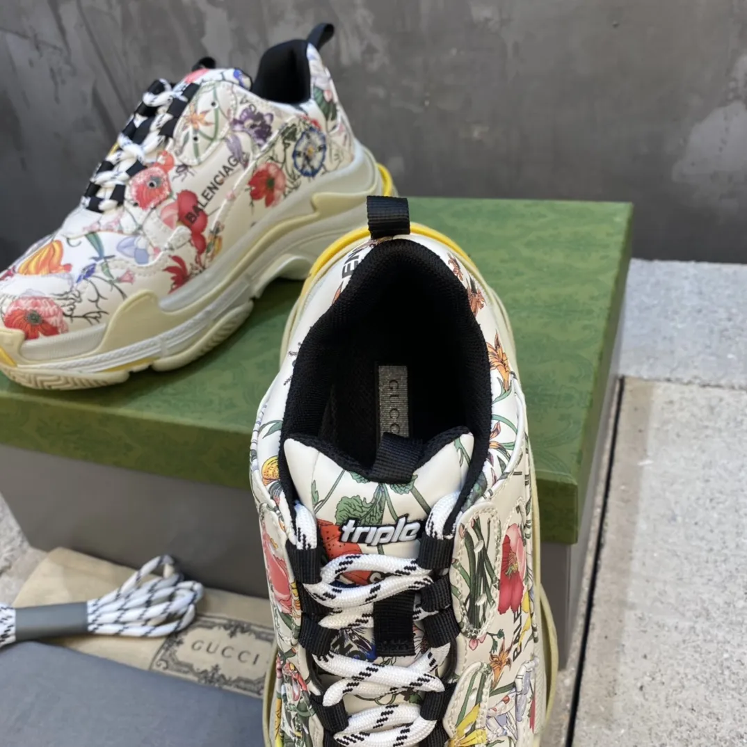 Gucci Balenciaga Triple S Floral Replica Sneakers with Stunning Rep Shoes Design ZipUp 769
