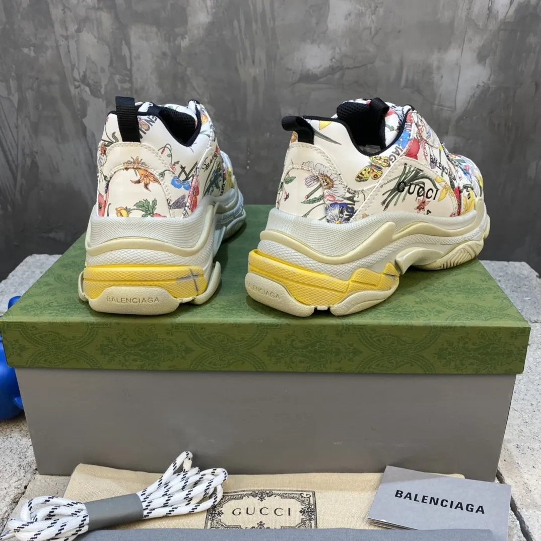 Gucci Balenciaga Triple S Floral Replica Sneakers with Stunning Rep Shoes Design ZipUp 769