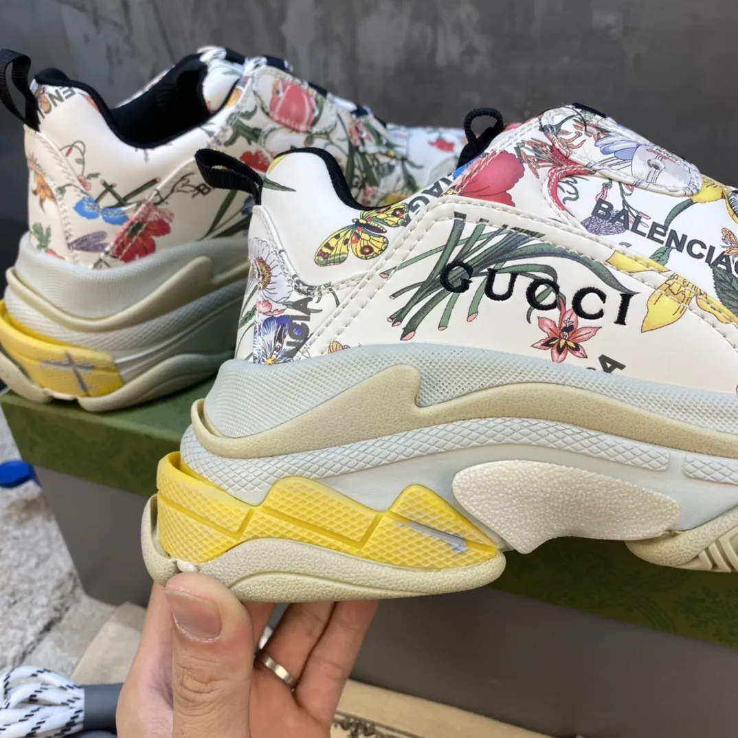 Gucci Balenciaga Triple S Floral Replica Sneakers with Stunning Rep Shoes Design ZipUp 769