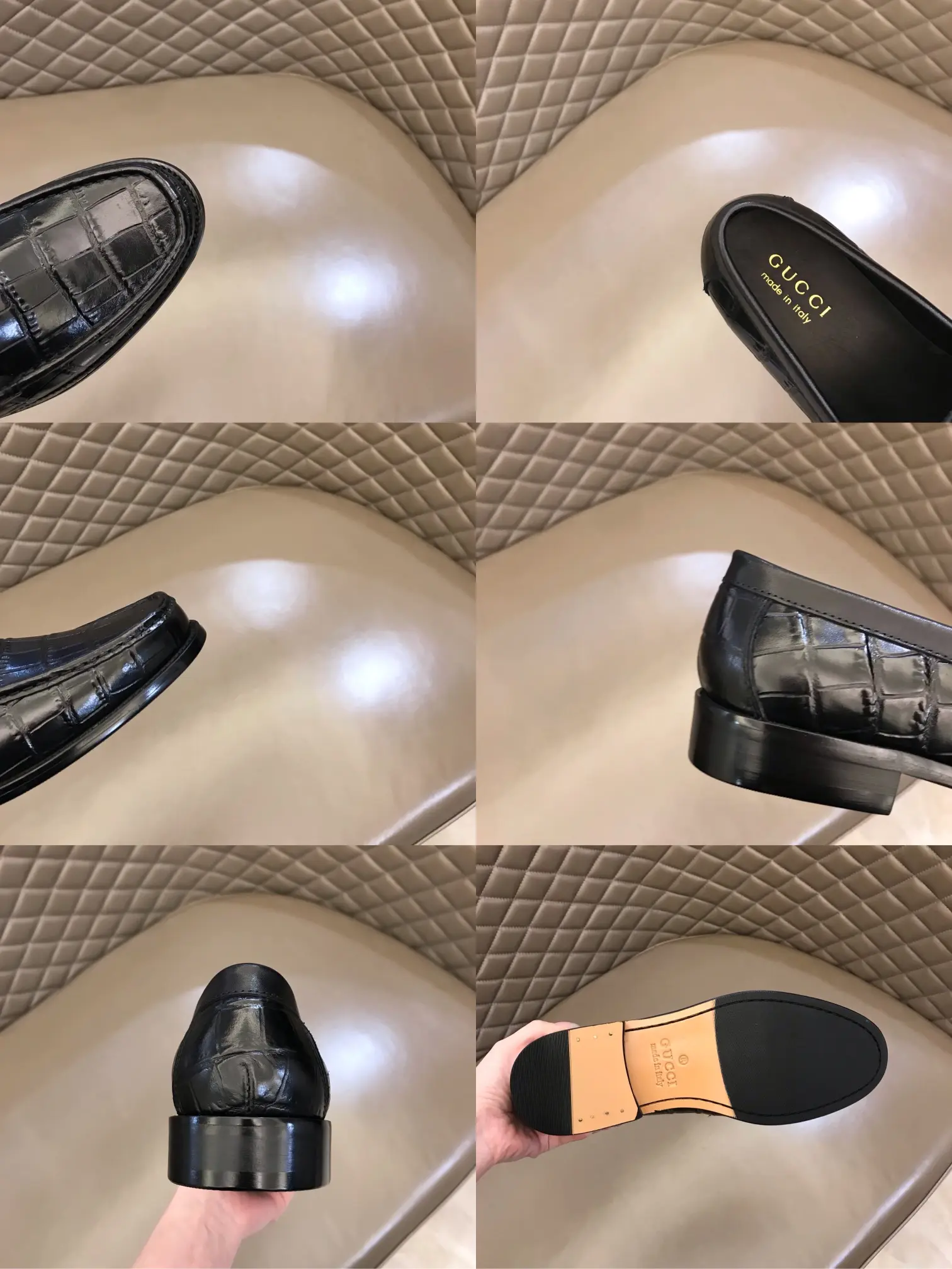 Gucci Business  Loafers, Black Crocodile, High-Quality Rep Shoes and Replica Footwear Premium 906