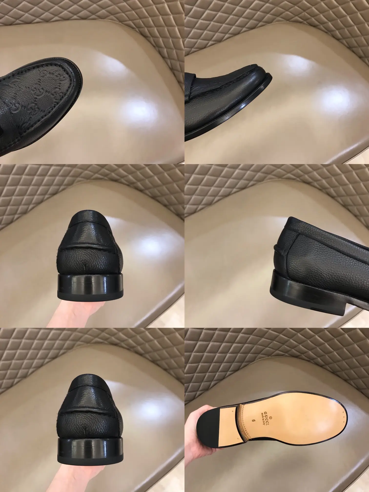 EasyCare Gucci Business  Loafers, Black, Embossed – Premium Rep Shoes & Gucci Replica 878
