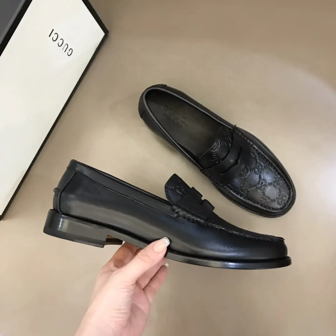 Gucci Business  Loafers Black GG Pattern – Premium Rep Shoes & High Quality Replica Shoes Minimalist 871