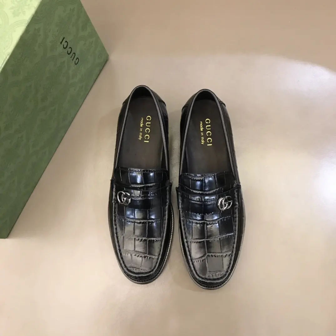 Gucci Business  Loafers Black Leather – Premium Rep Shoes & Replica Gucci Footwear Classic 886