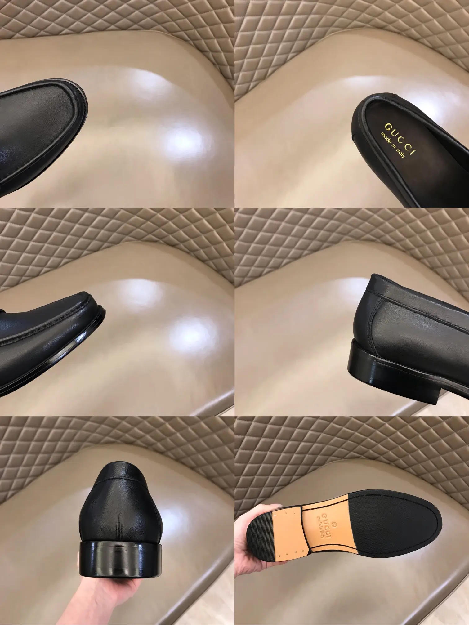 FlexibleFit Gucci Business  Loafers, Black Leather, High Quality Replica Shoes with Gucci Replica Design 883