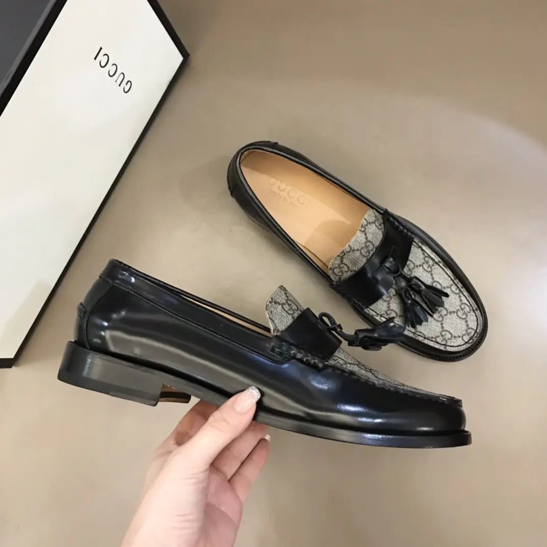 Gucci Business  Loafers Black Grey Tassel – Premium Rep Shoes & High Quality Replica Gucci Sleek 875