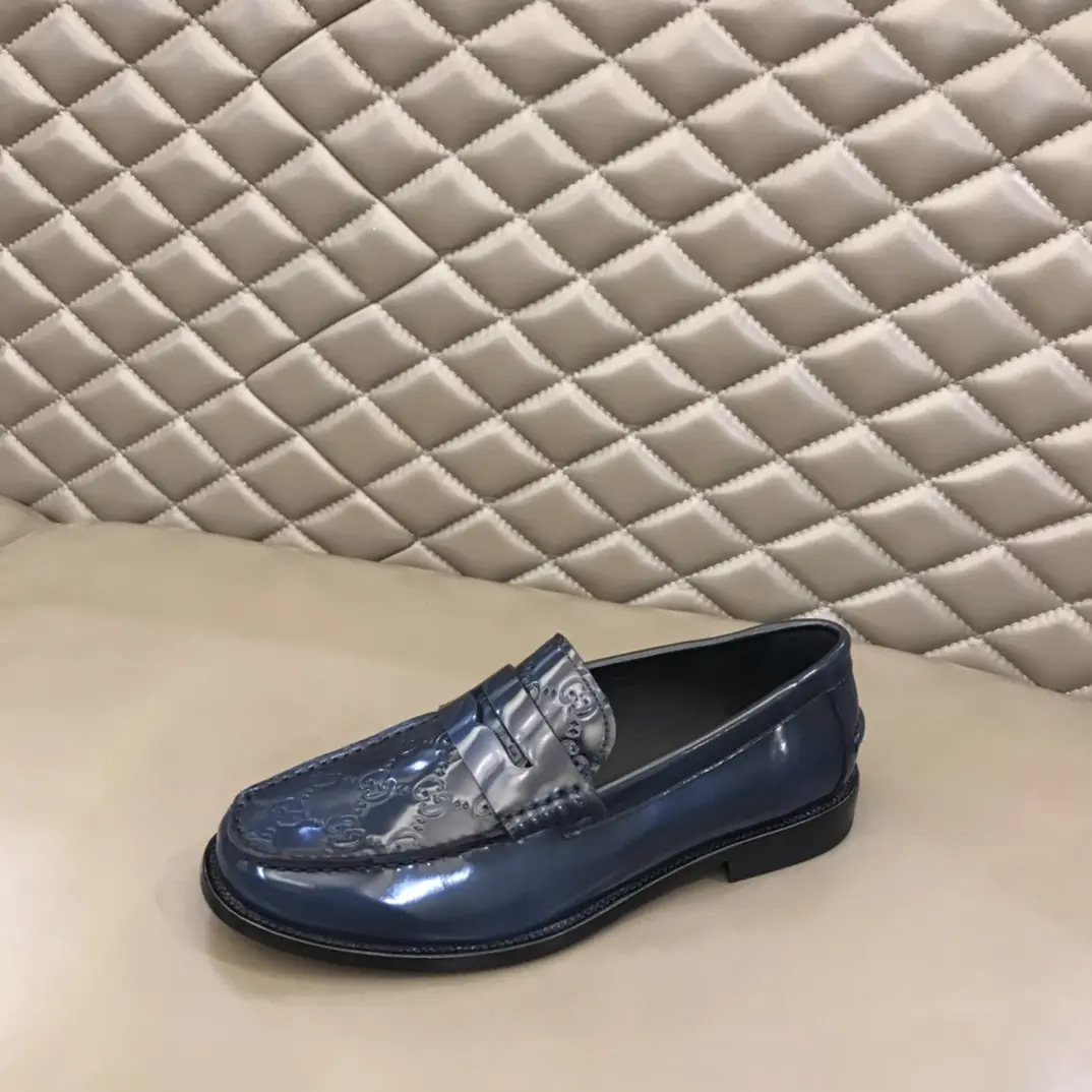 Upgraded Gucci Business  Loafers Blue Patent – Premium Rep Shoes & High Quality Replica Shoes 884