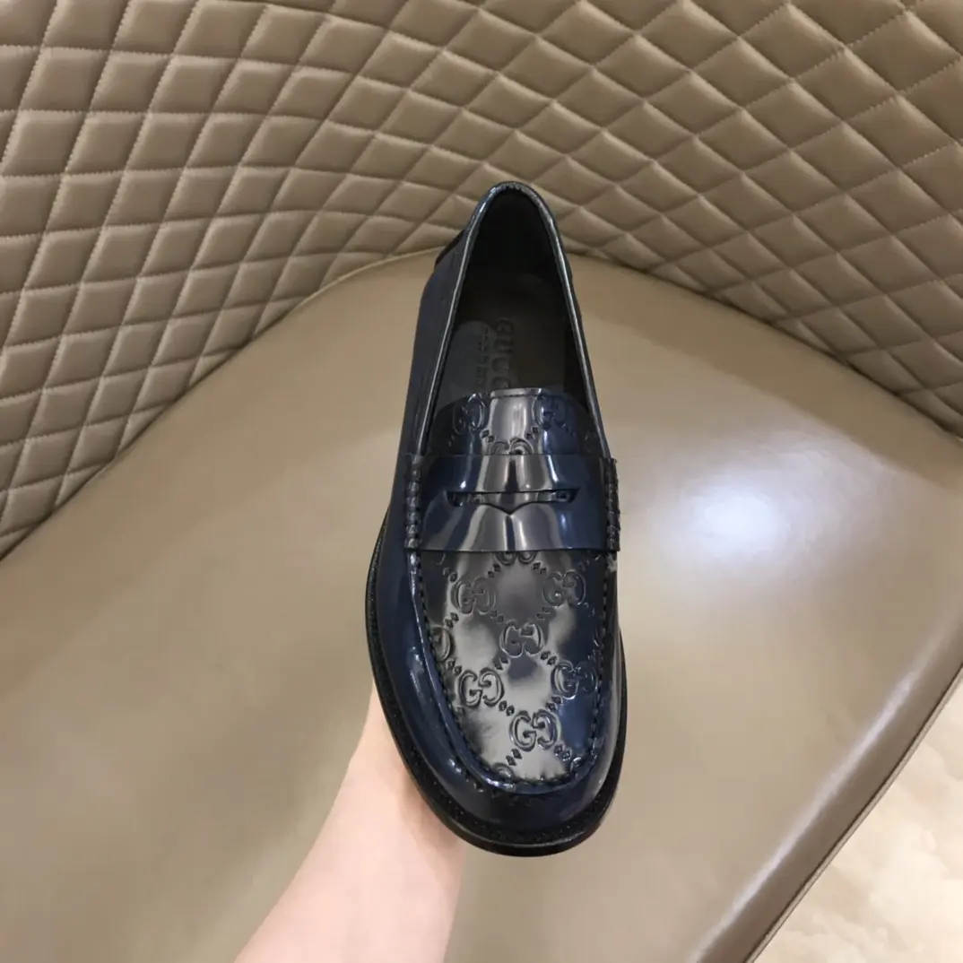 Upgraded Gucci Business  Loafers Blue Patent – Premium Rep Shoes & High Quality Replica Shoes 884