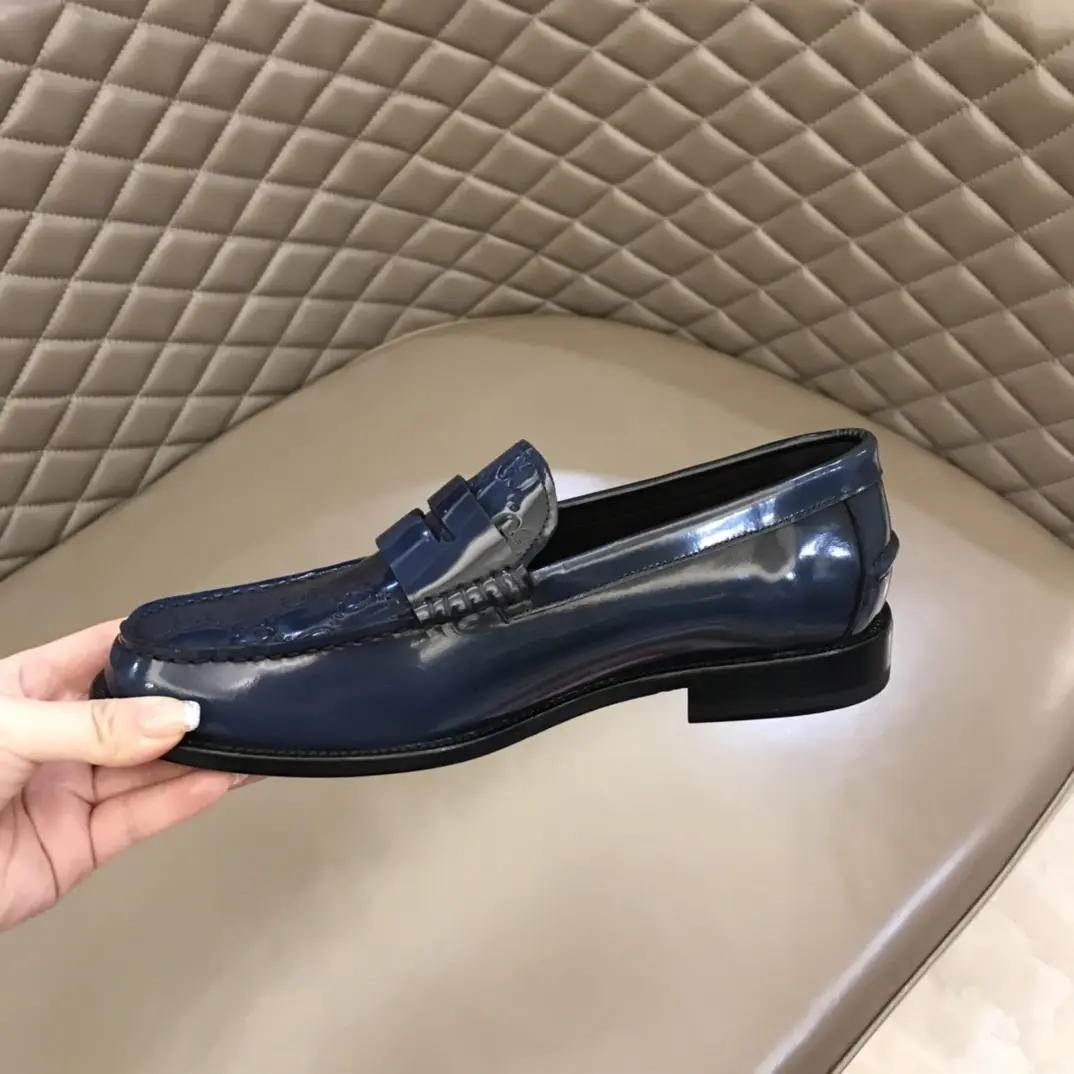 Upgraded Gucci Business  Loafers Blue Patent – Premium Rep Shoes & High Quality Replica Shoes 884