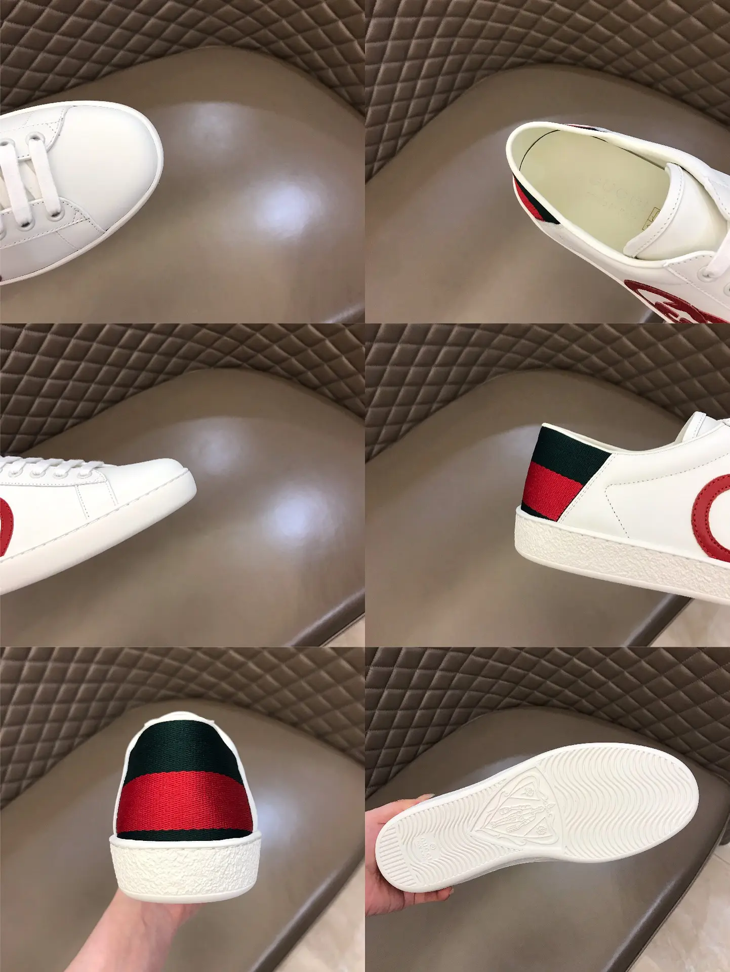 Modern Gucci  Low-Top Sneakers White Red – Premium Rep Shoes & High Quality Replica Shoes 814