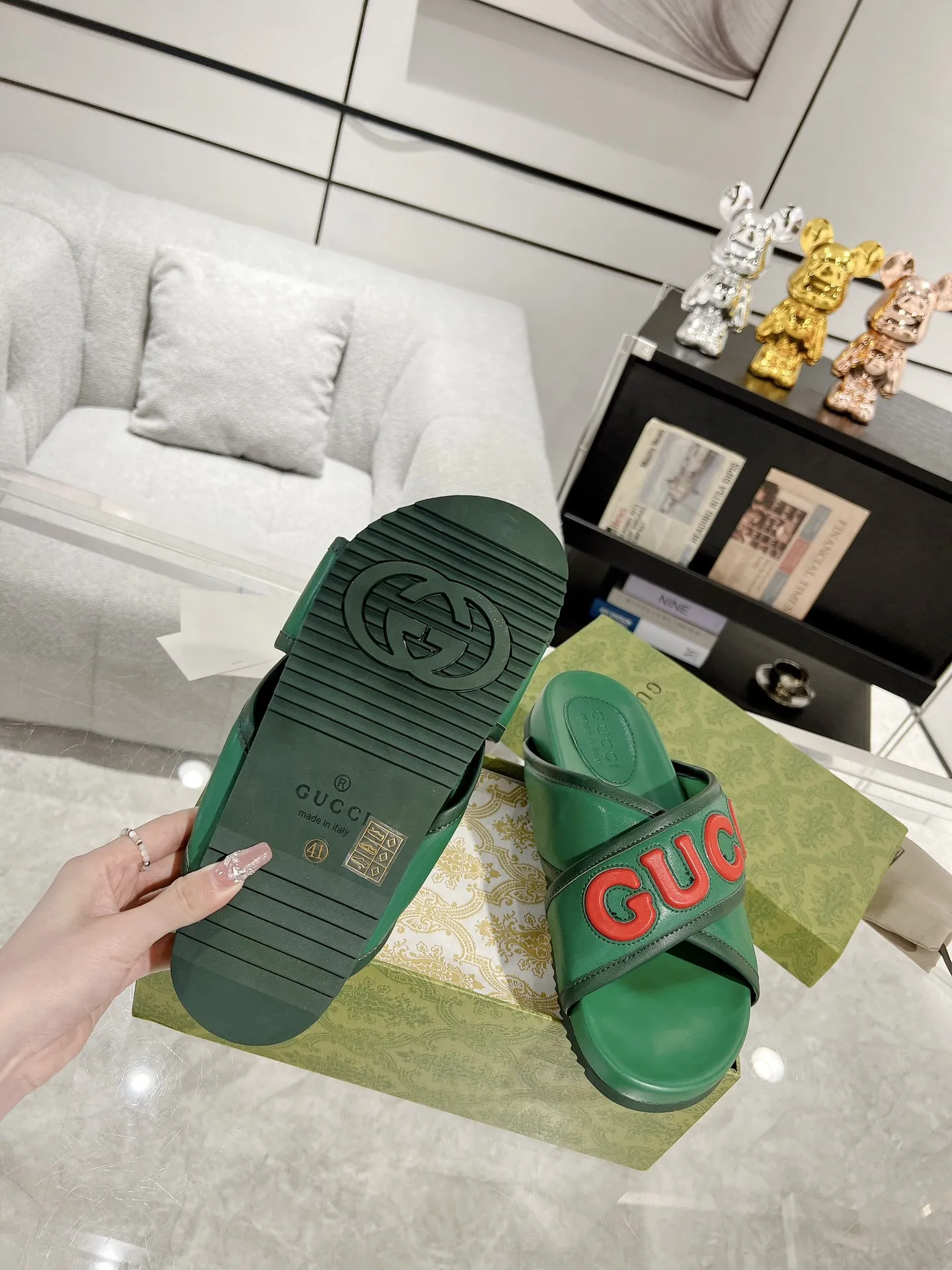 TechFriendly Gucci Couple Slide Sandals Green Top Version –  Rep Shoes & Replica Shoes 936
