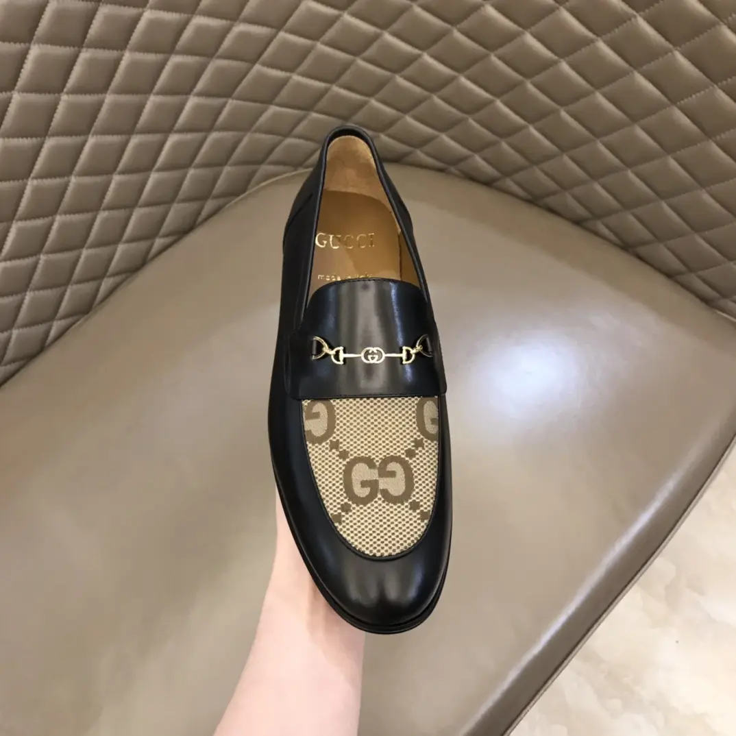 Durable Gucci GG Loafers Black and Beige Leather –  Rep Shoes & Replica Shoes 904
