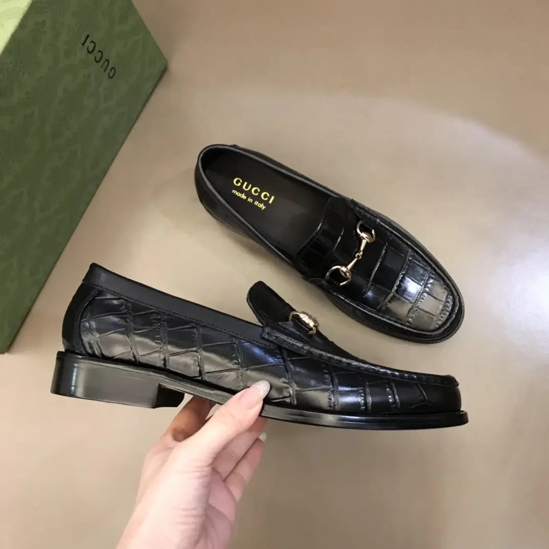 Gucci Jordaan Loafer, Black, Crocodile –  Rep Shoes & Replica Shoes Classic 896