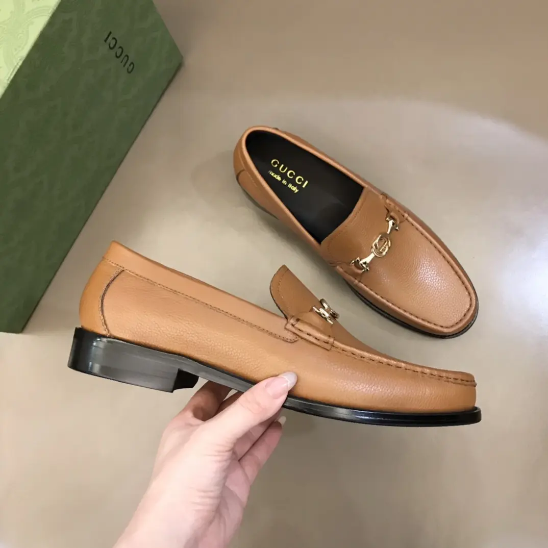 FashionForward Gucci Jordaan Loafer, Tan Leather, Slip-On –  Replica Shoes with Top Rep Shoes Quality 901