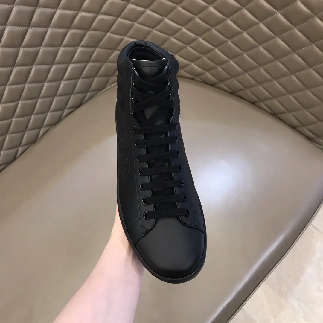 Gucci Men’s Ace High-Top Sneakers – Black, Fall Winter Collection, High Quality Replica Shoes, Gucci Replica AllSeason 832