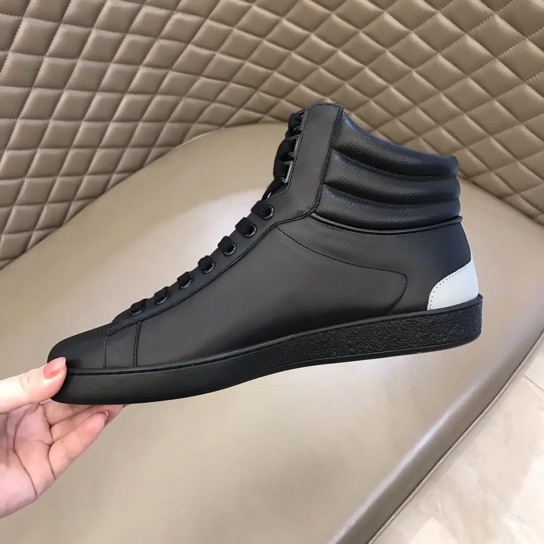 Gucci Men’s Ace High-Top Sneakers – Black, Fall Winter Collection, High Quality Replica Shoes, Gucci Replica AllSeason 832