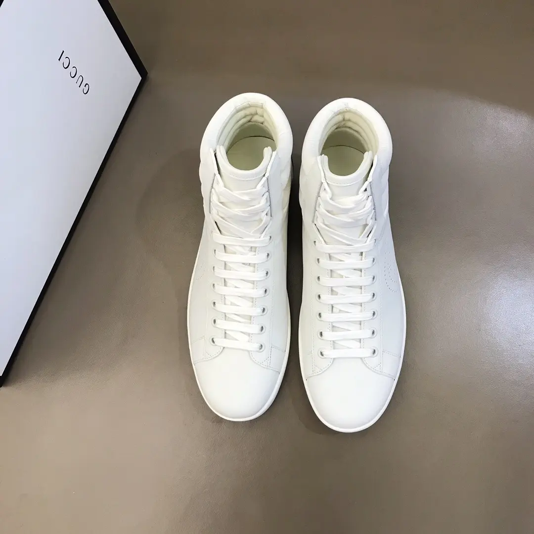 Gucci Men’s Ace High-Top Sneakers – White, Fall Winter Collection with High Quality Replica Design WaterResistant 838