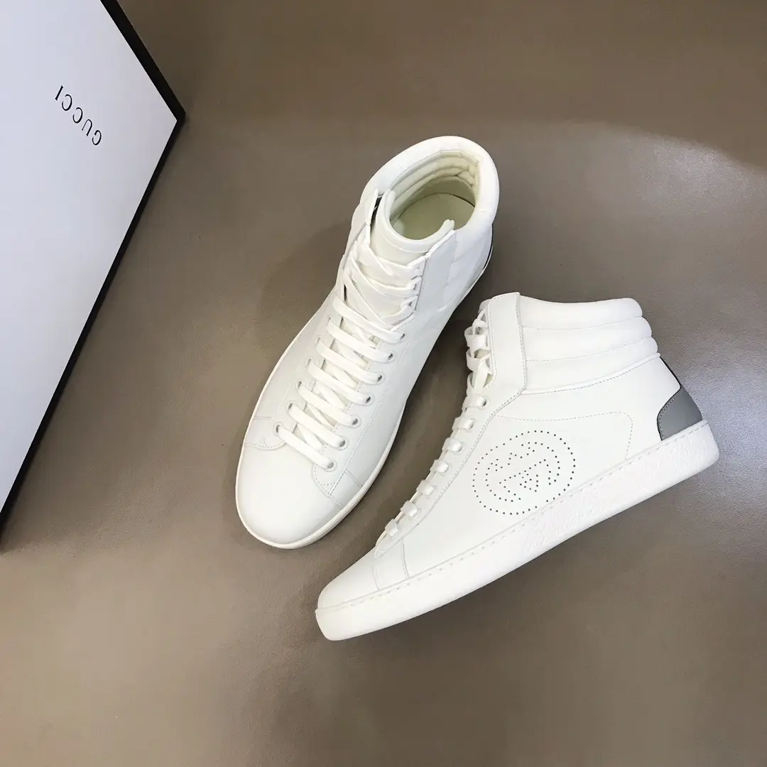Gucci Men’s Ace High-Top Sneakers – White, Fall Winter Collection with High Quality Replica Design WaterResistant 838