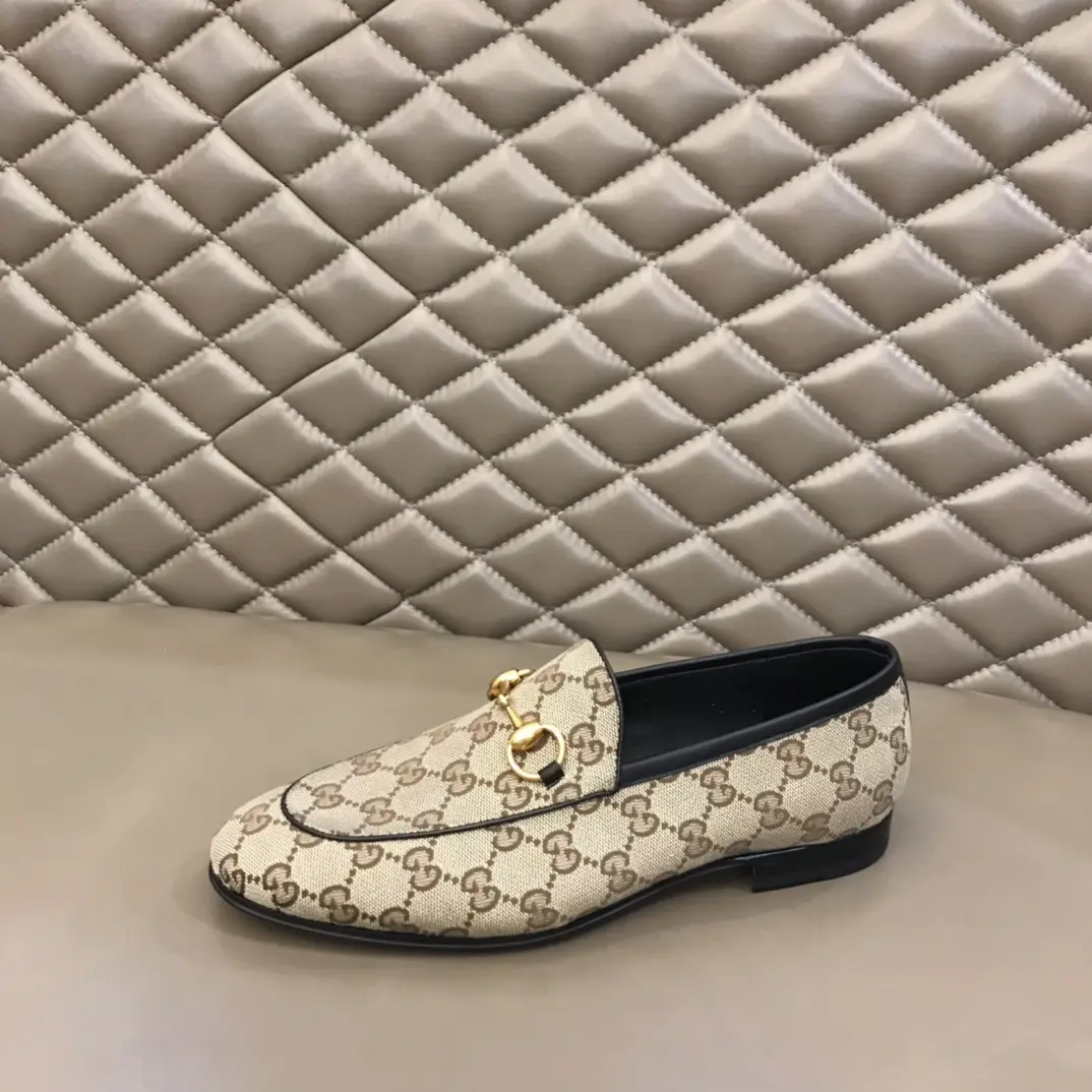 Gucci Monogram Loafers Beige with Gold Bit –  Rep Shoes & Replica Footwear Lightweight 905