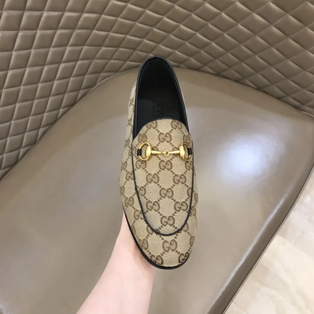 Gucci Monogram Loafers Beige with Gold Bit –  Rep Shoes & Replica Footwear Lightweight 905