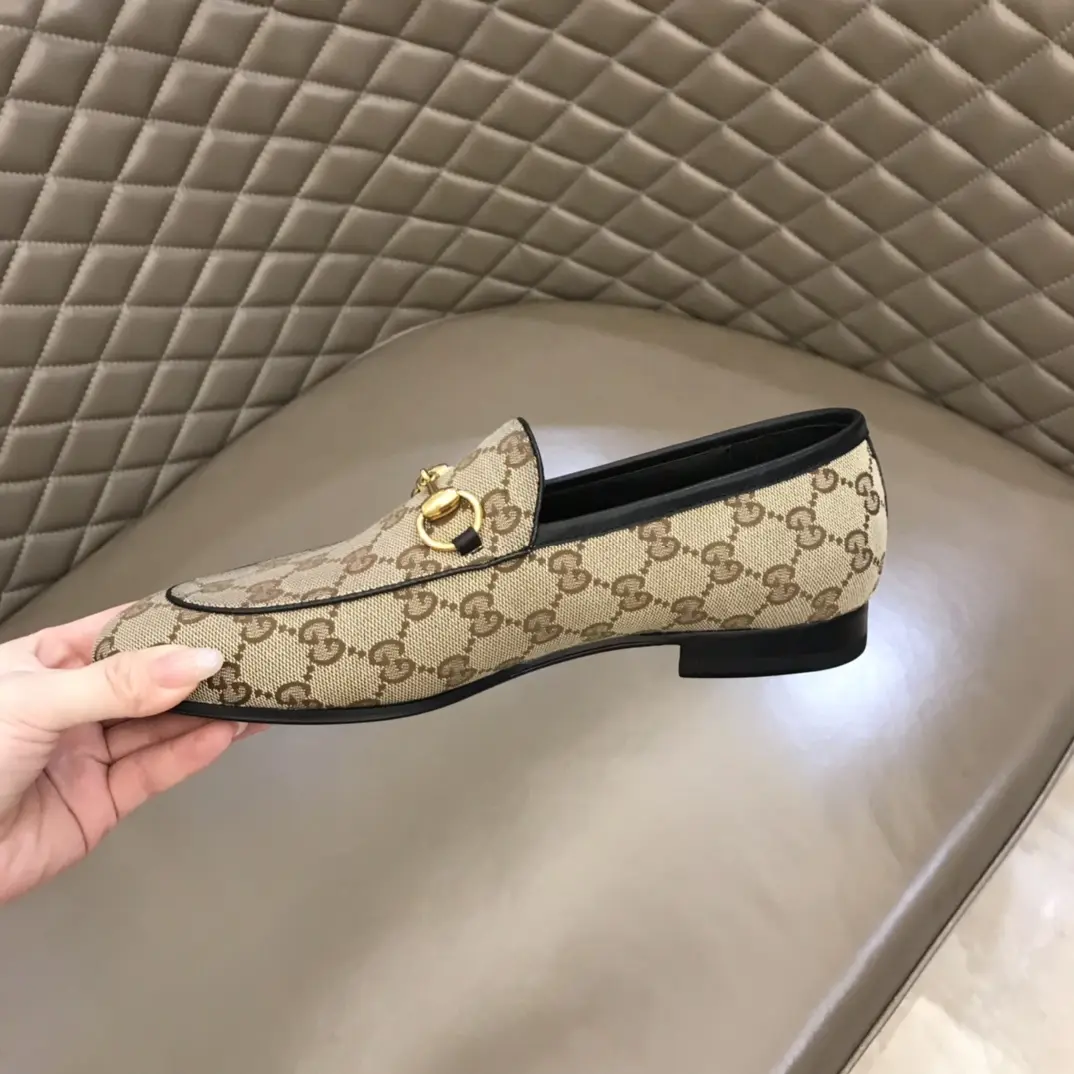 Gucci Monogram Loafers Beige with Gold Bit –  Rep Shoes & Replica Footwear Lightweight 905