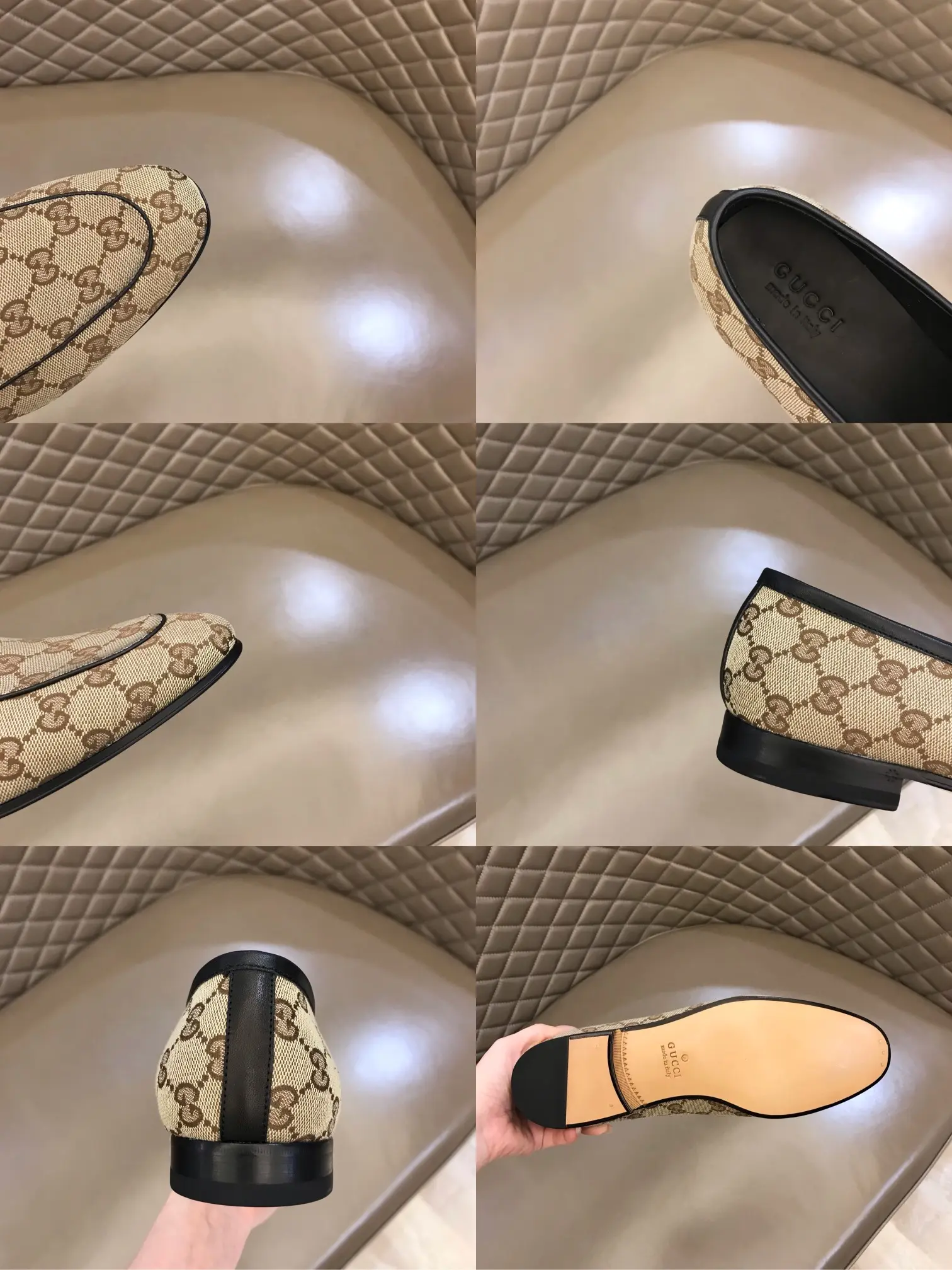 Gucci Monogram Loafers Beige with Gold Bit –  Rep Shoes & Replica Footwear Lightweight 905