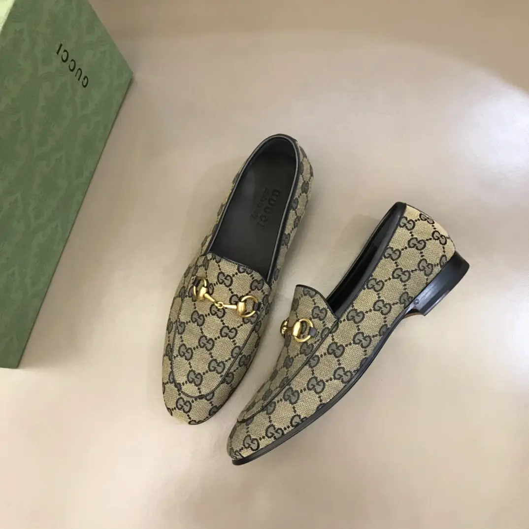 Gucci Monogram Loafers Beige Blue Pattern –  Rep Shoes & Replica Shoes RelaxedFit 909