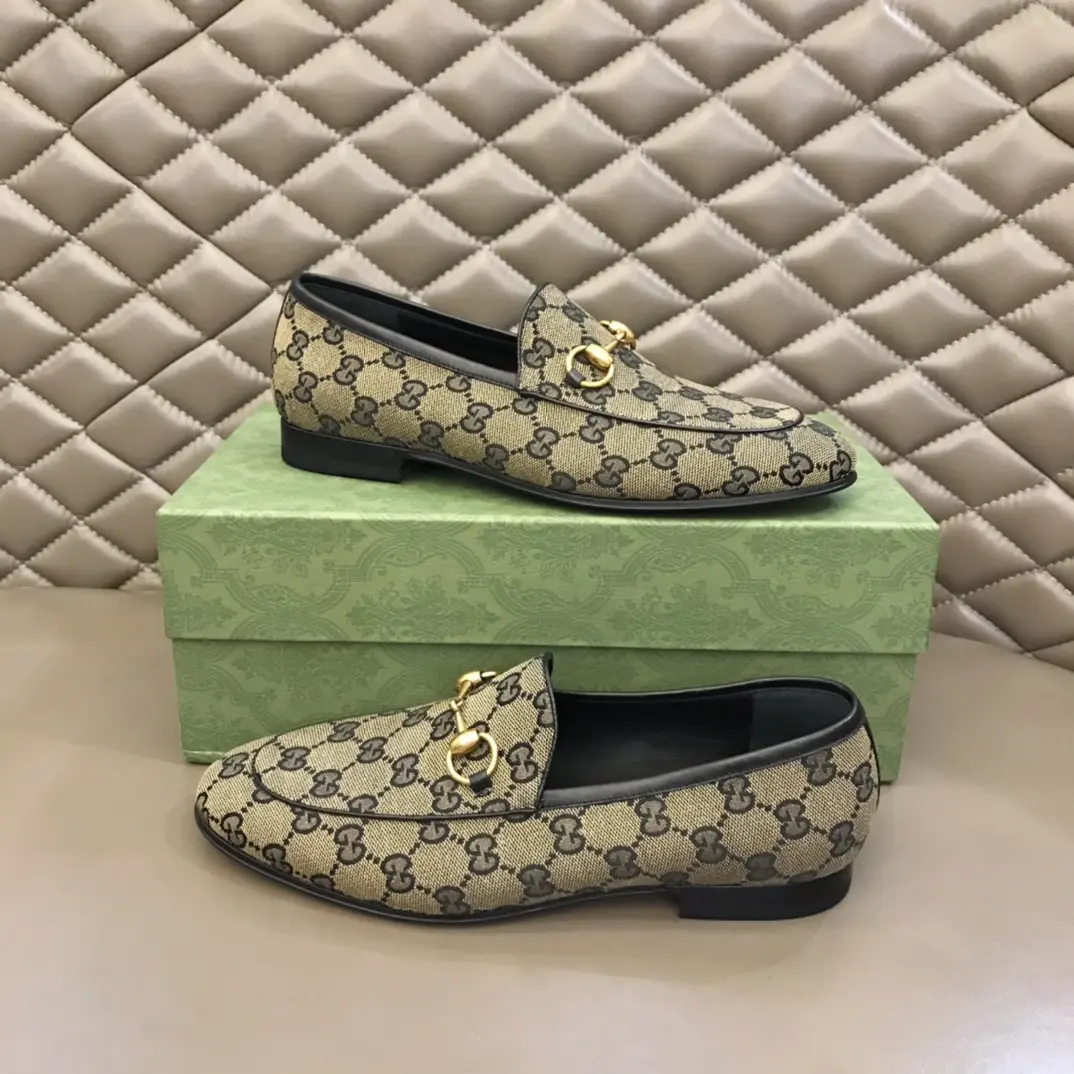 Gucci Monogram Loafers Beige Blue Pattern –  Rep Shoes & Replica Shoes RelaxedFit 909