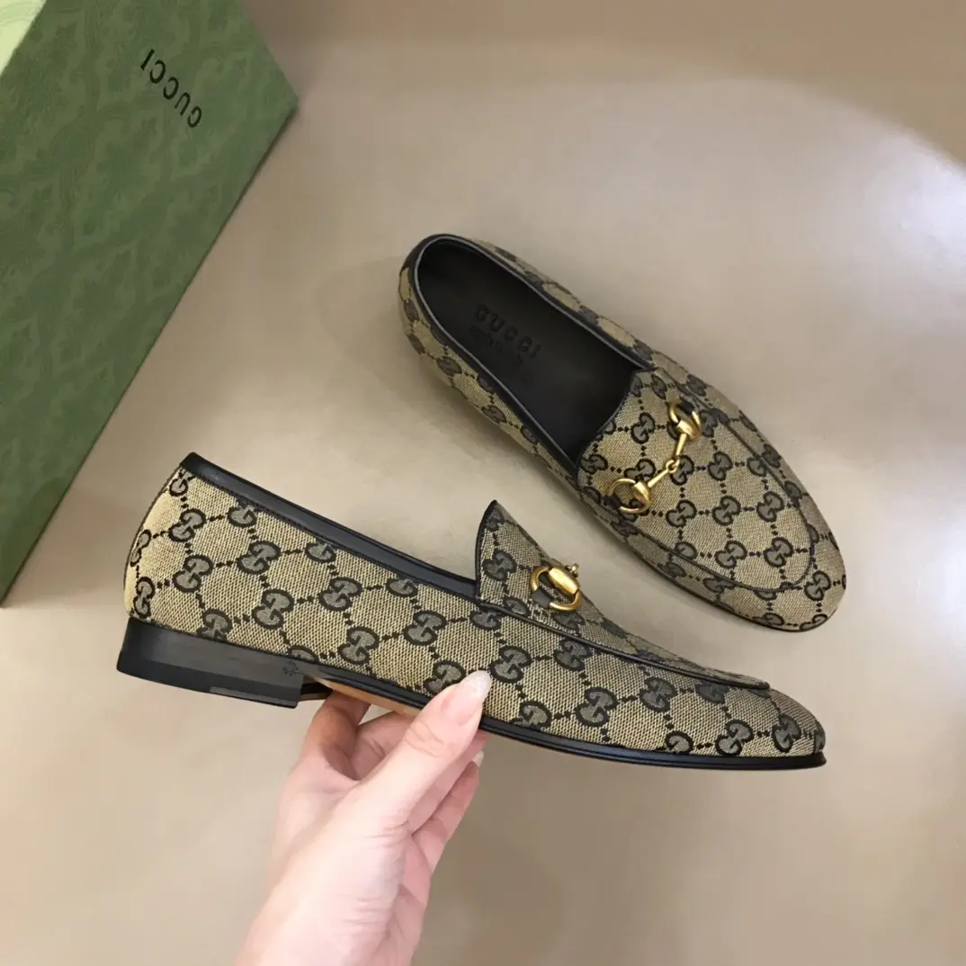Gucci Monogram Loafers Beige Blue Pattern –  Rep Shoes & Replica Shoes RelaxedFit 909
