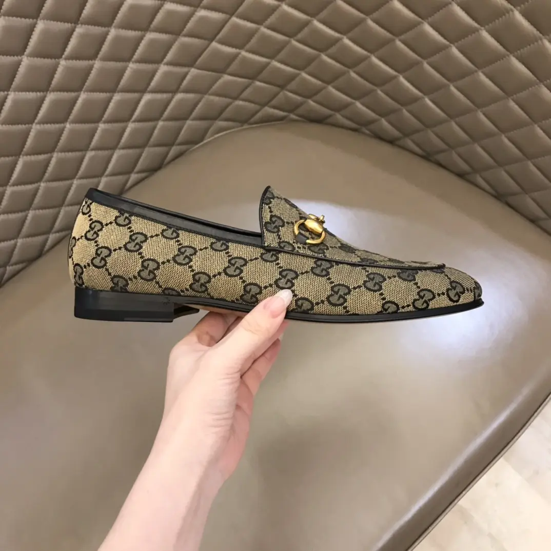 Gucci Monogram Loafers Beige Blue Pattern –  Rep Shoes & Replica Shoes RelaxedFit 909