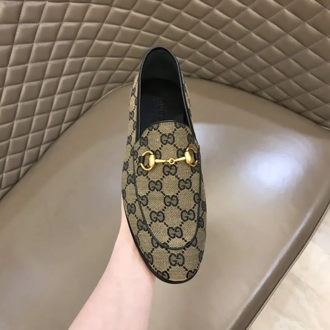 Gucci Monogram Loafers Beige Blue Pattern –  Rep Shoes & Replica Shoes RelaxedFit 909