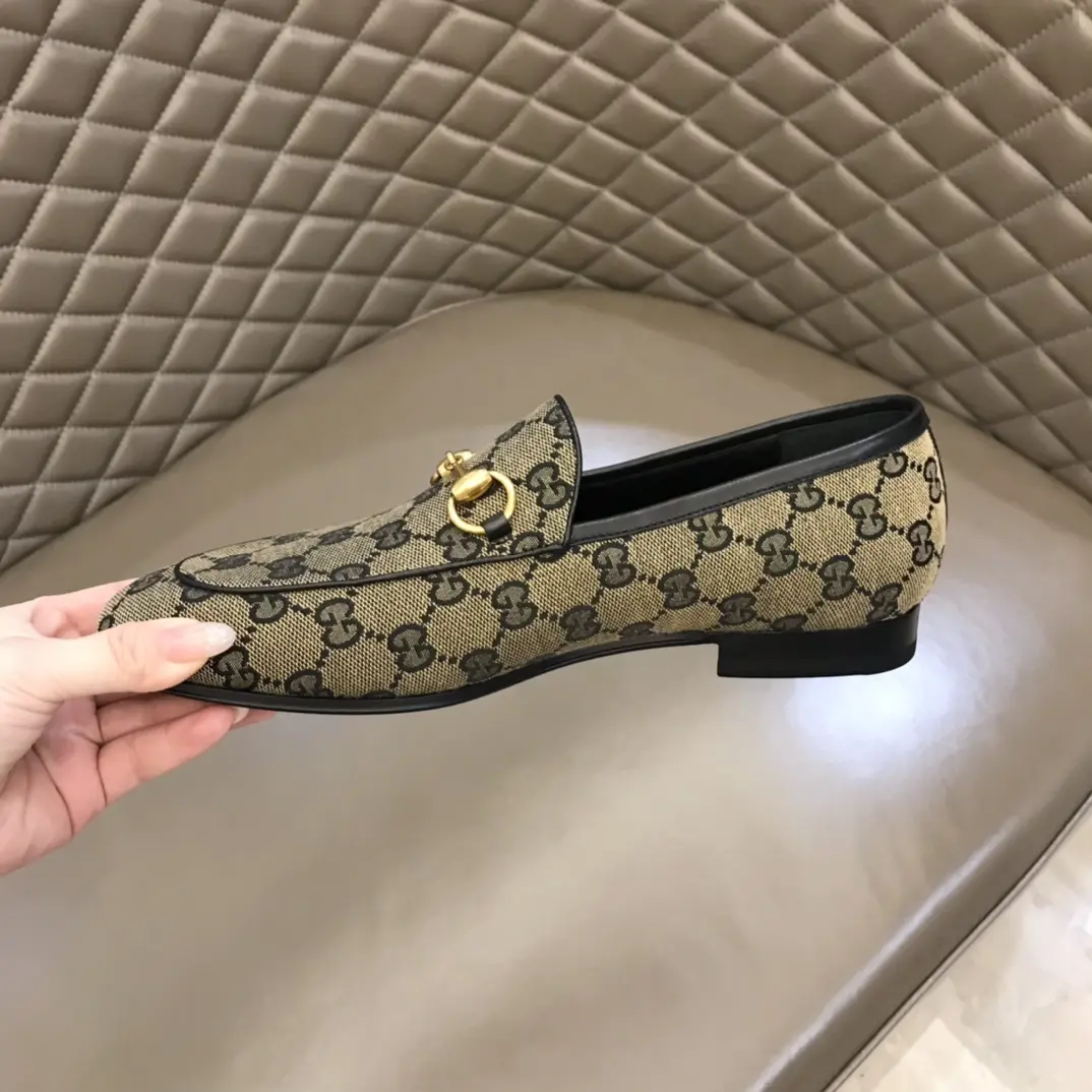 Gucci Monogram Loafers Beige Blue Pattern –  Rep Shoes & Replica Shoes RelaxedFit 909