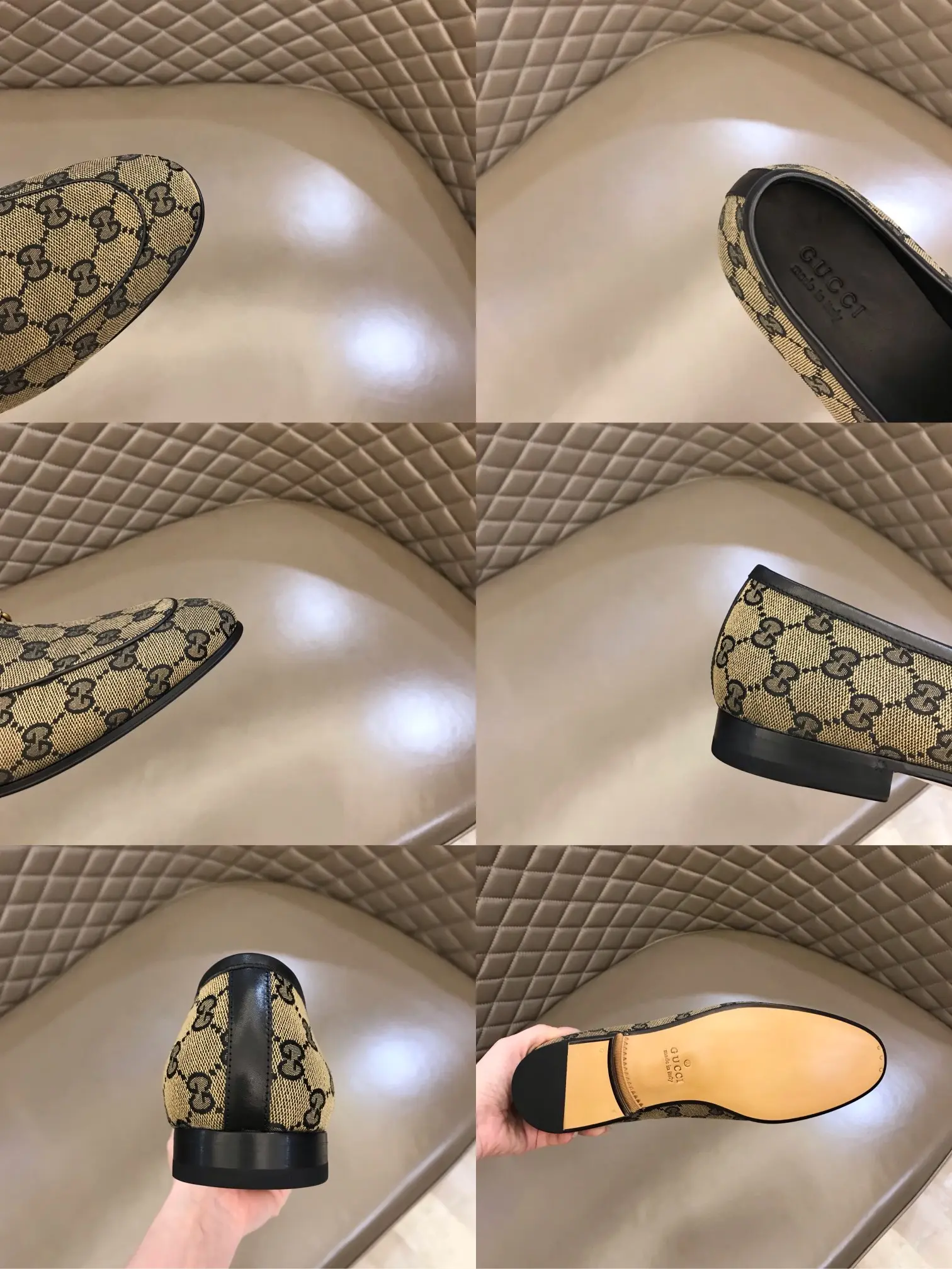 Gucci Monogram Loafers Beige Blue Pattern –  Rep Shoes & Replica Shoes RelaxedFit 909