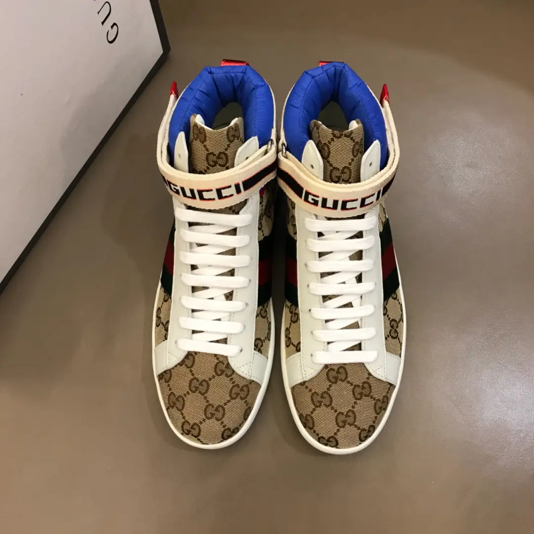 Comfortable Gucci New Ace High-Top Sneakers Beige Blue –  Rep Shoes & Gucci Replica 830