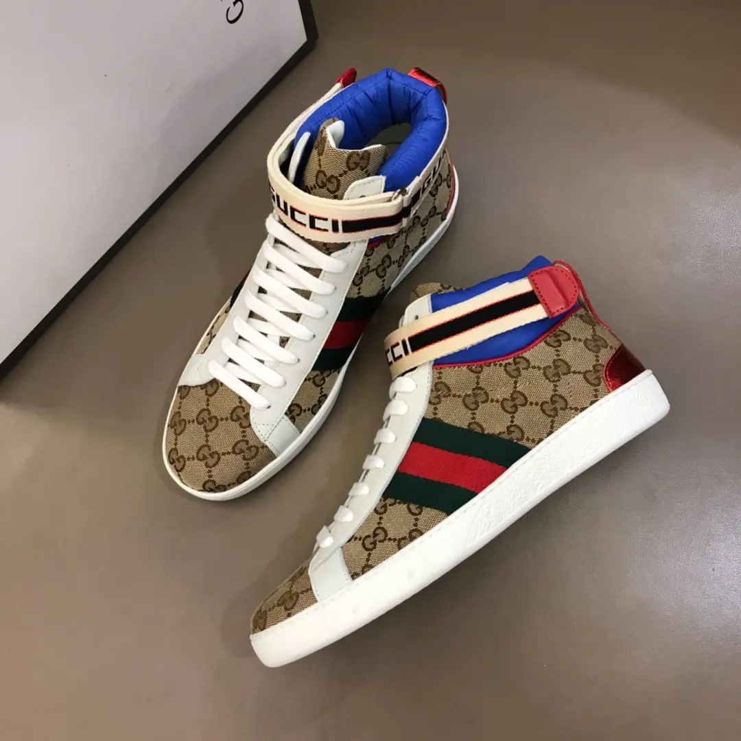 Comfortable Gucci New Ace High-Top Sneakers Beige Blue –  Rep Shoes & Gucci Replica 830