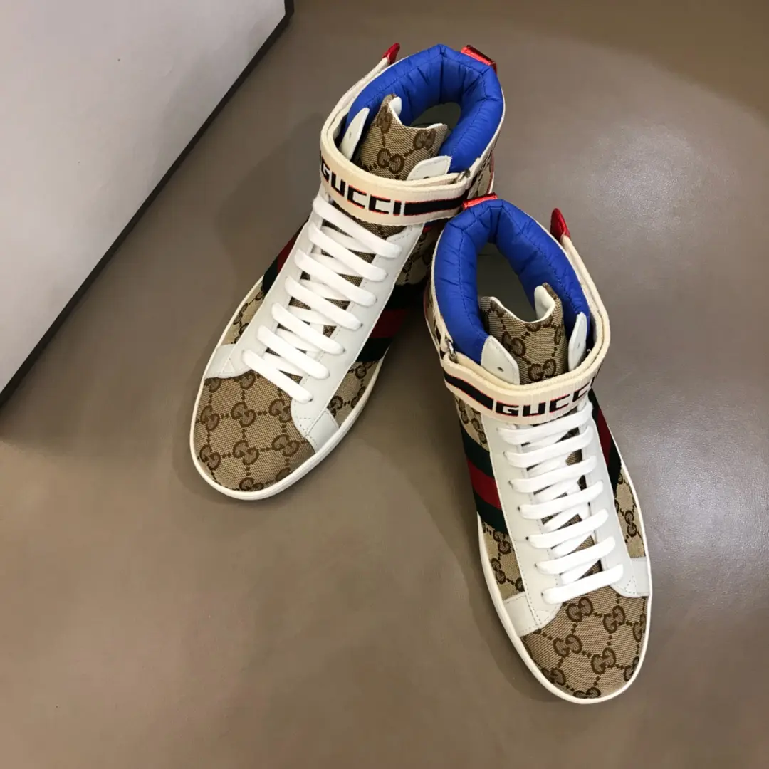 Comfortable Gucci New Ace High-Top Sneakers Beige Blue –  Rep Shoes & Gucci Replica 830