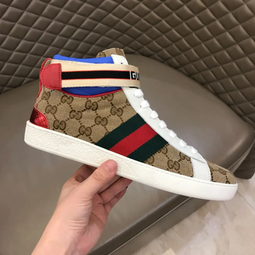 Comfortable Gucci New Ace High-Top Sneakers Beige Blue –  Rep Shoes & Gucci Replica 830