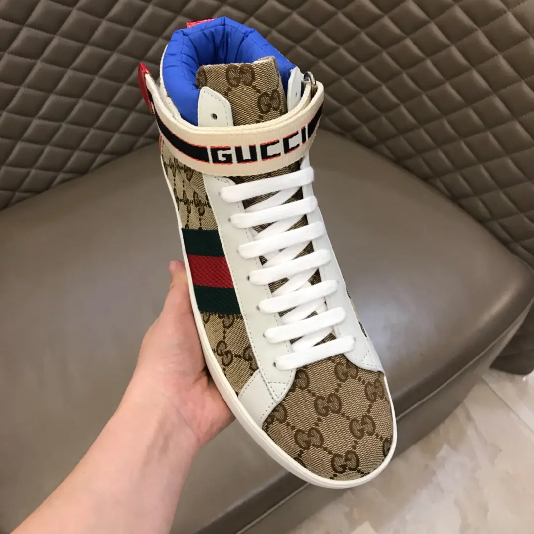 Comfortable Gucci New Ace High-Top Sneakers Beige Blue –  Rep Shoes & Gucci Replica 830